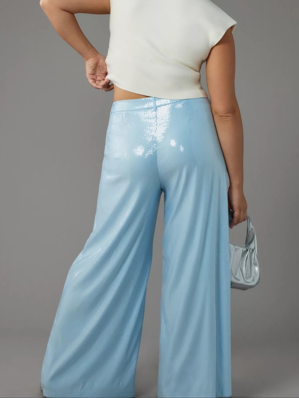 ANTHROPOLOGIE The Avery Pleated Wide-Leg Trousers by Maeve: Sequin Edition
